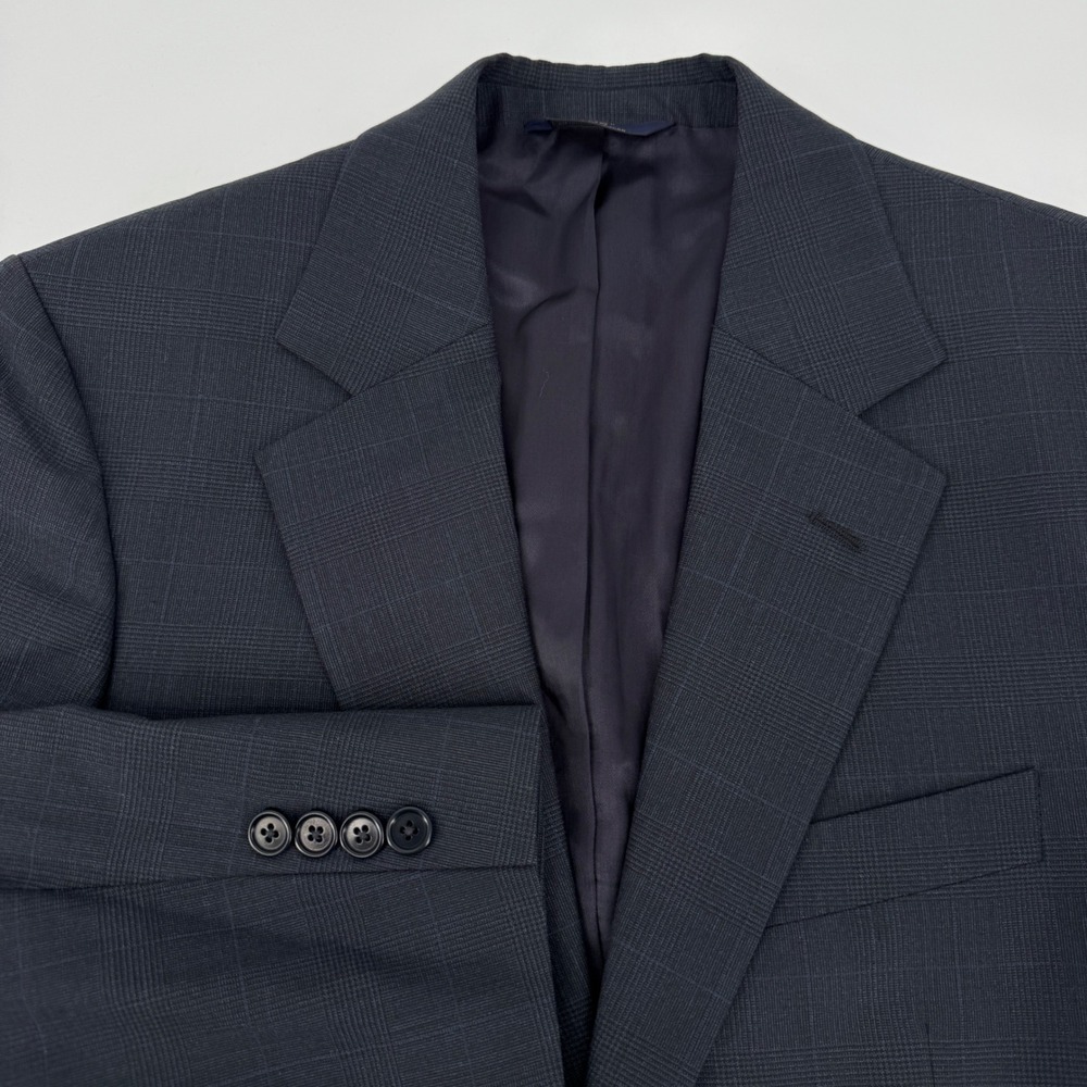 Brooks Brothers 346 Blue Glen Plaid Stretch 36R Two Button Blazer Jacket
